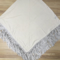 15PKCSP1A knit silk cashmere fringe poncho